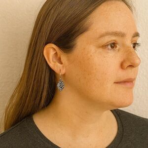 NEW Genesis: One Design Clay Silver Sparkle Dangle Earrings